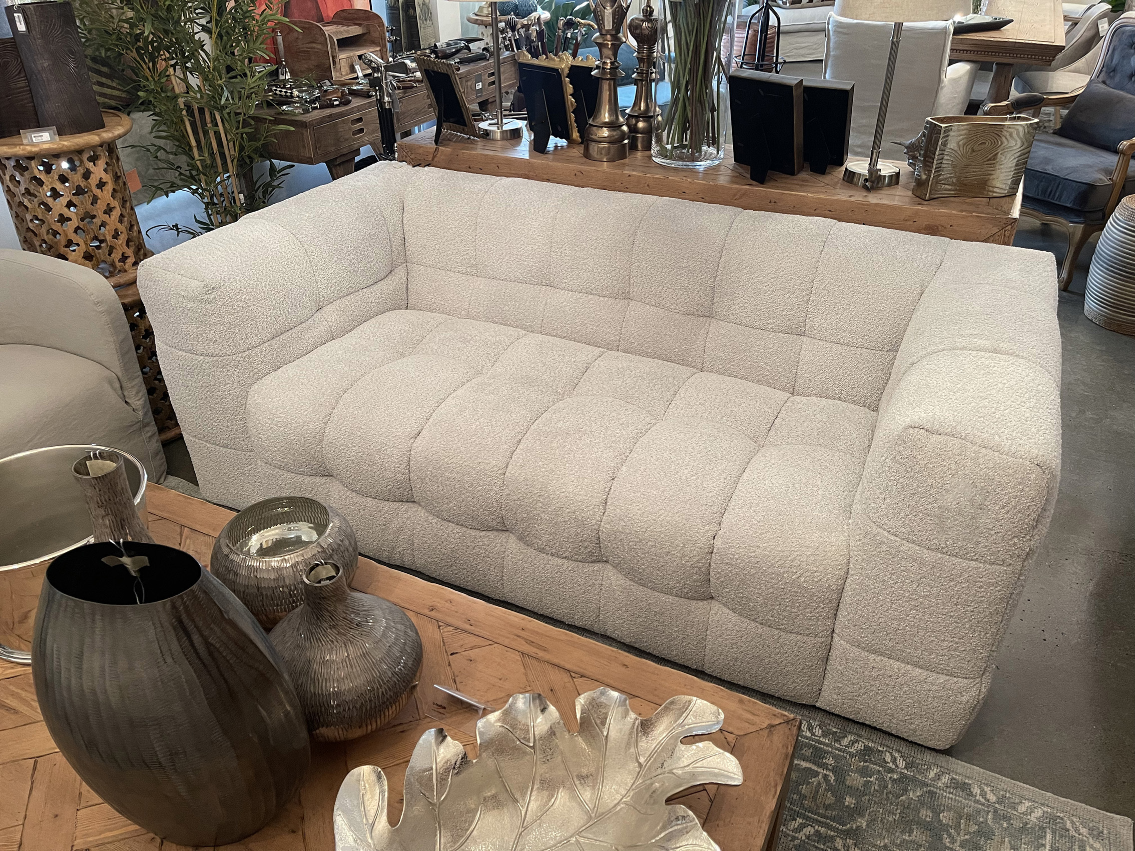 Tufted Linen 2 Seater Sofa