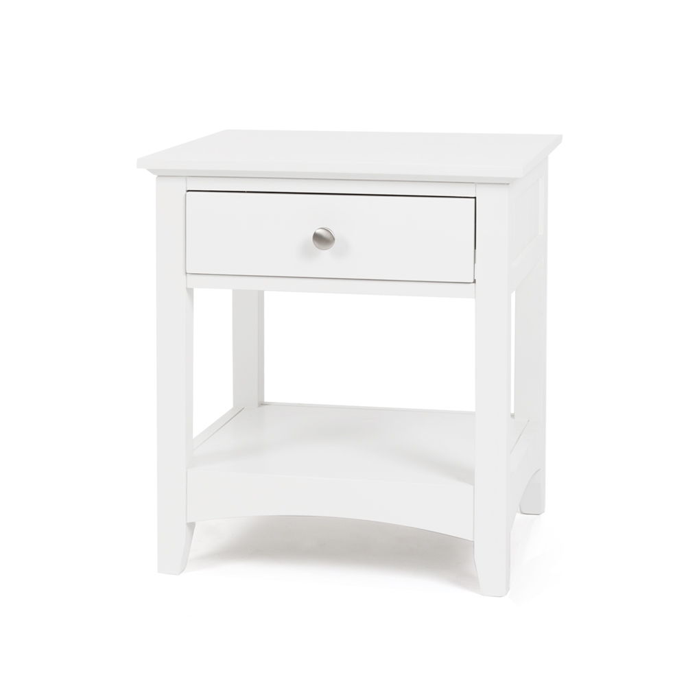 Jessica 1 Drawer Bedside - White