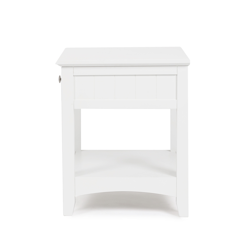 Jessica 1 Drawer Bedside - White