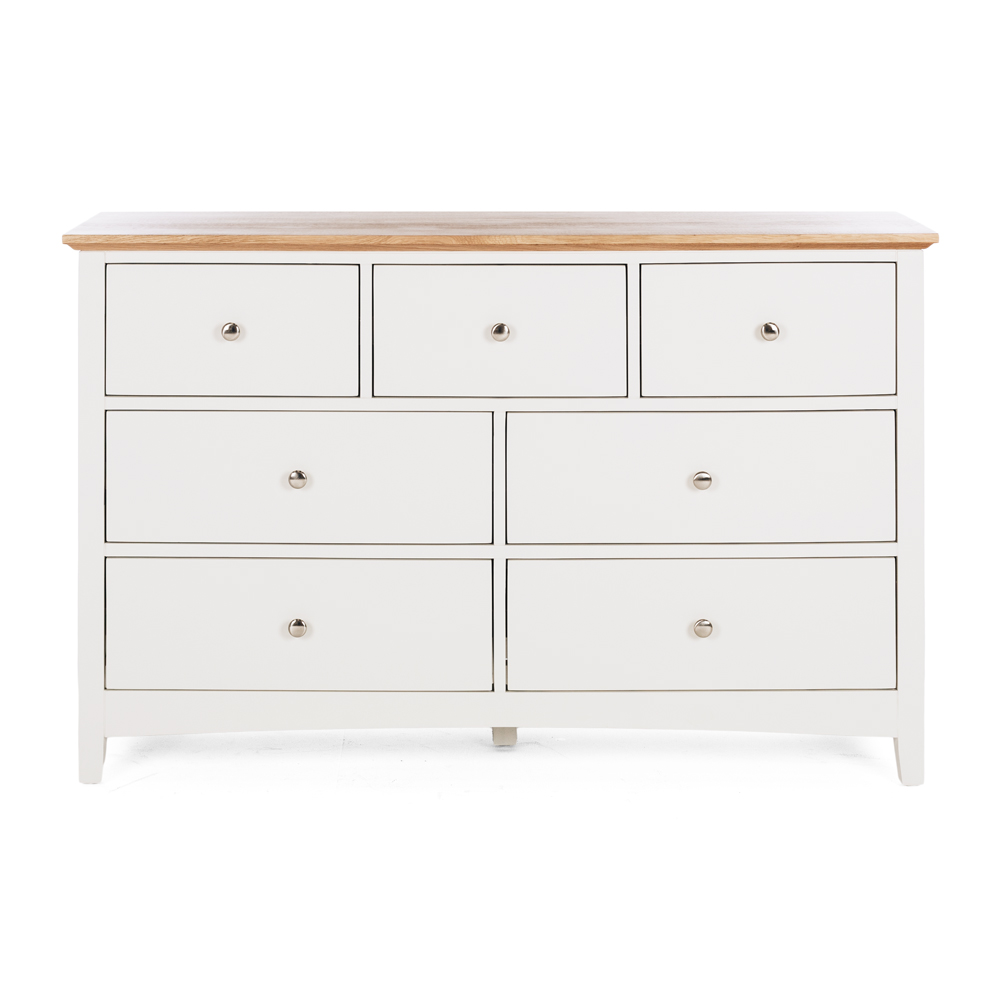 Jessica 3 over 4 Drawer Dresser - Oak Top