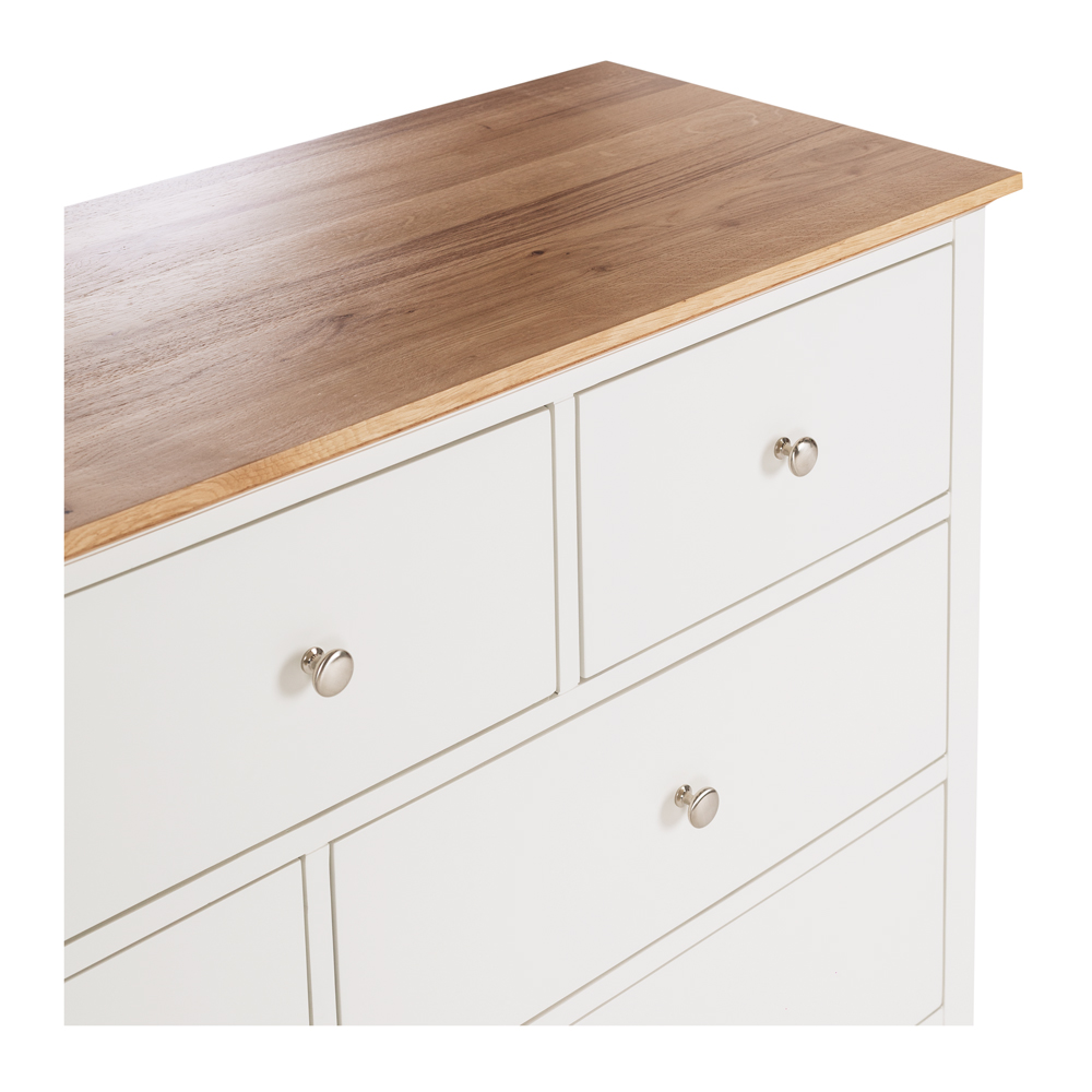 Jessica 3 over 4 Drawer Dresser - Oak Top