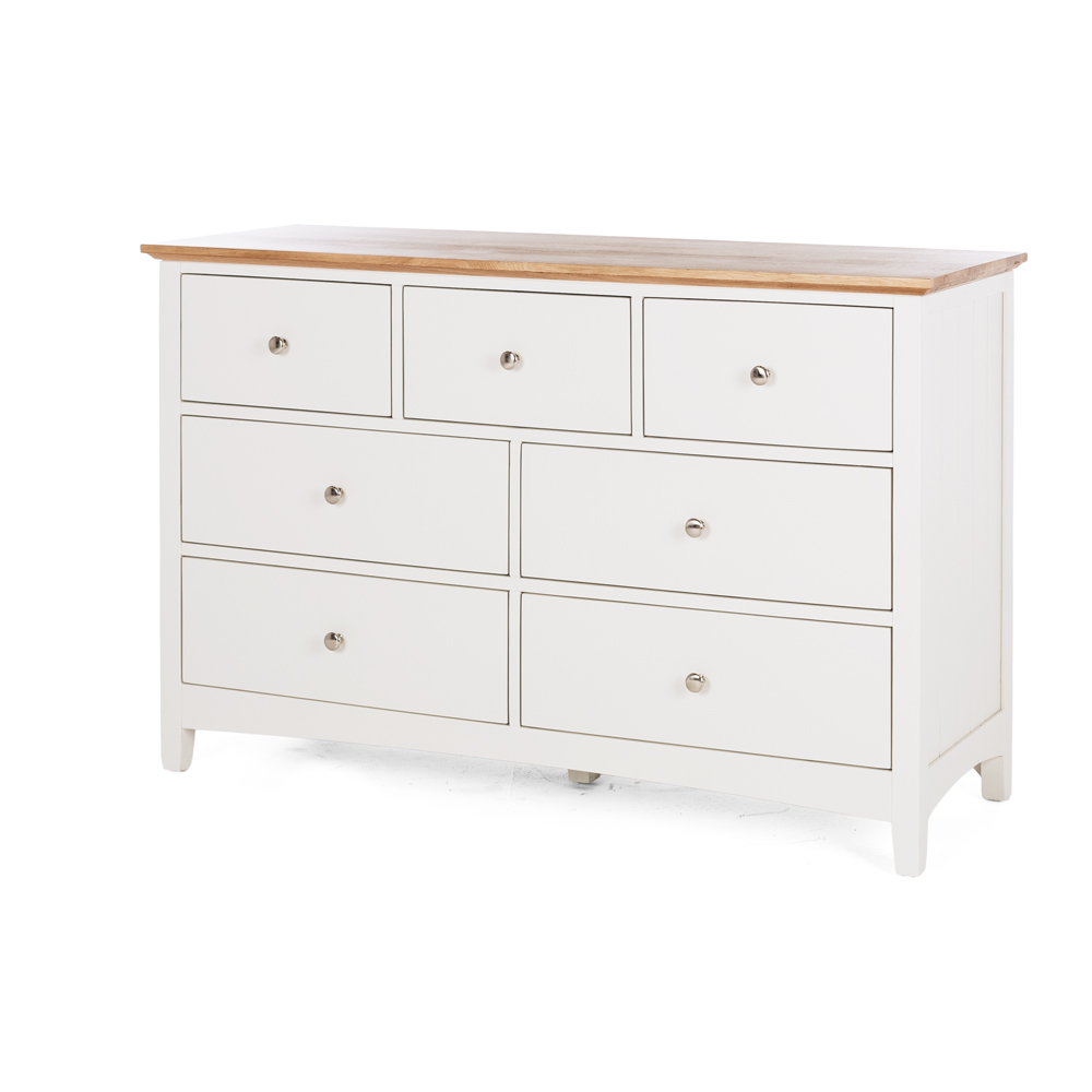 Jessica 3 over 4 Drawer Dresser - Oak Top