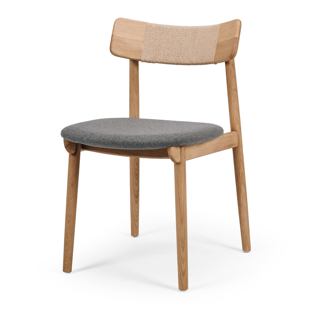 Niles Dining Chair - Natural w Fabric