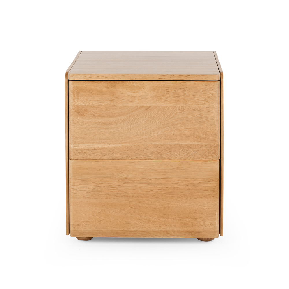 Cube Oak Bed Side Table - Natural