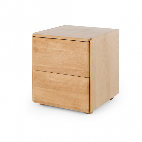 Cube Oak Bed Side Table - Natural