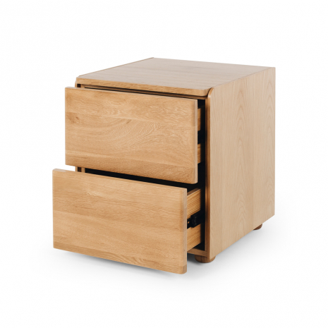 Cube Oak Bed Side Table - Natural