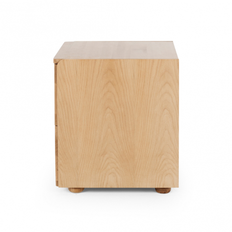 Cube Oak Bed Side Table - Natural