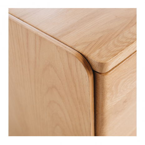 Cube Oak Bed Side Table - Natural