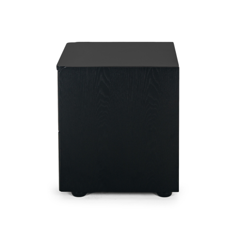 Cube Oak Bed Side Table - Black