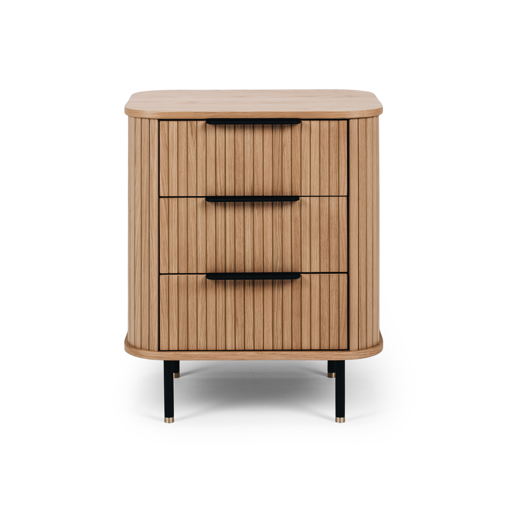 Anders 3 Drawer Bedside Table - Natural