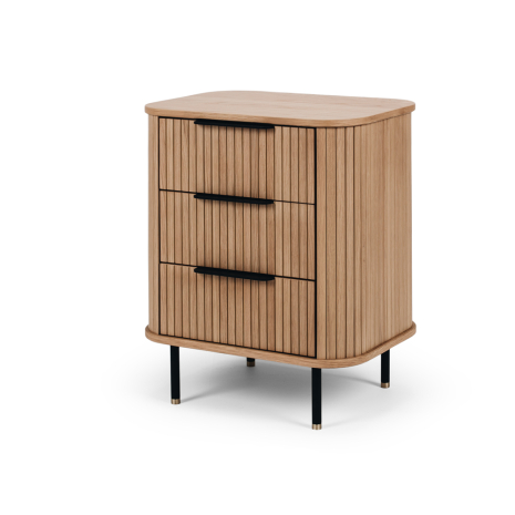 Anders 3 Drawer Bedside Table - Natural