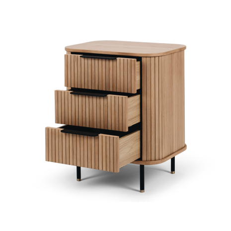 Anders 3 Drawer Bedside Table - Natural