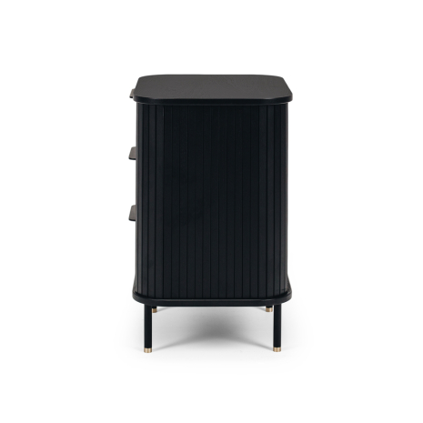 Anders 3 Drawer Bedside Table - Black