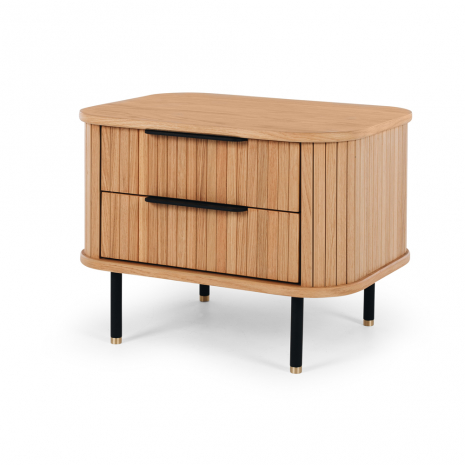 Anders 2 Drawer Bedside Table - Natural