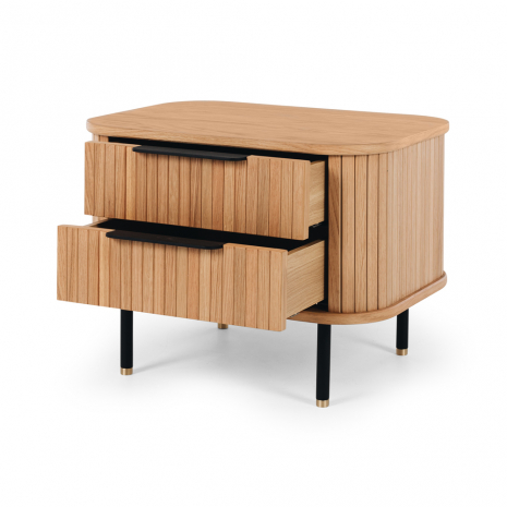 Anders 2 Drawer Bedside Table - Natural