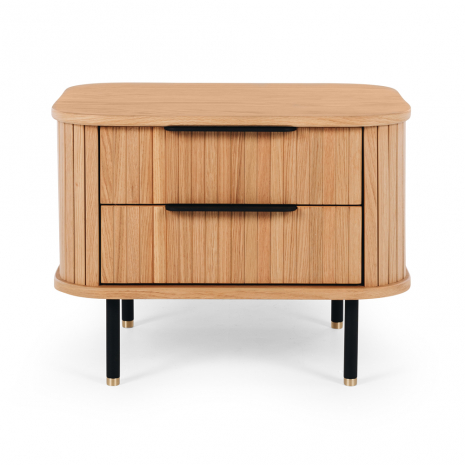 Anders 2 Drawer Bedside Table - Natural