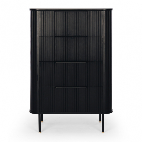 Anders 4 Drawer Tallboy - Black