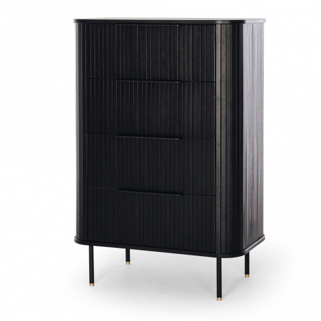 Anders 4 Drawer Tallboy - Black