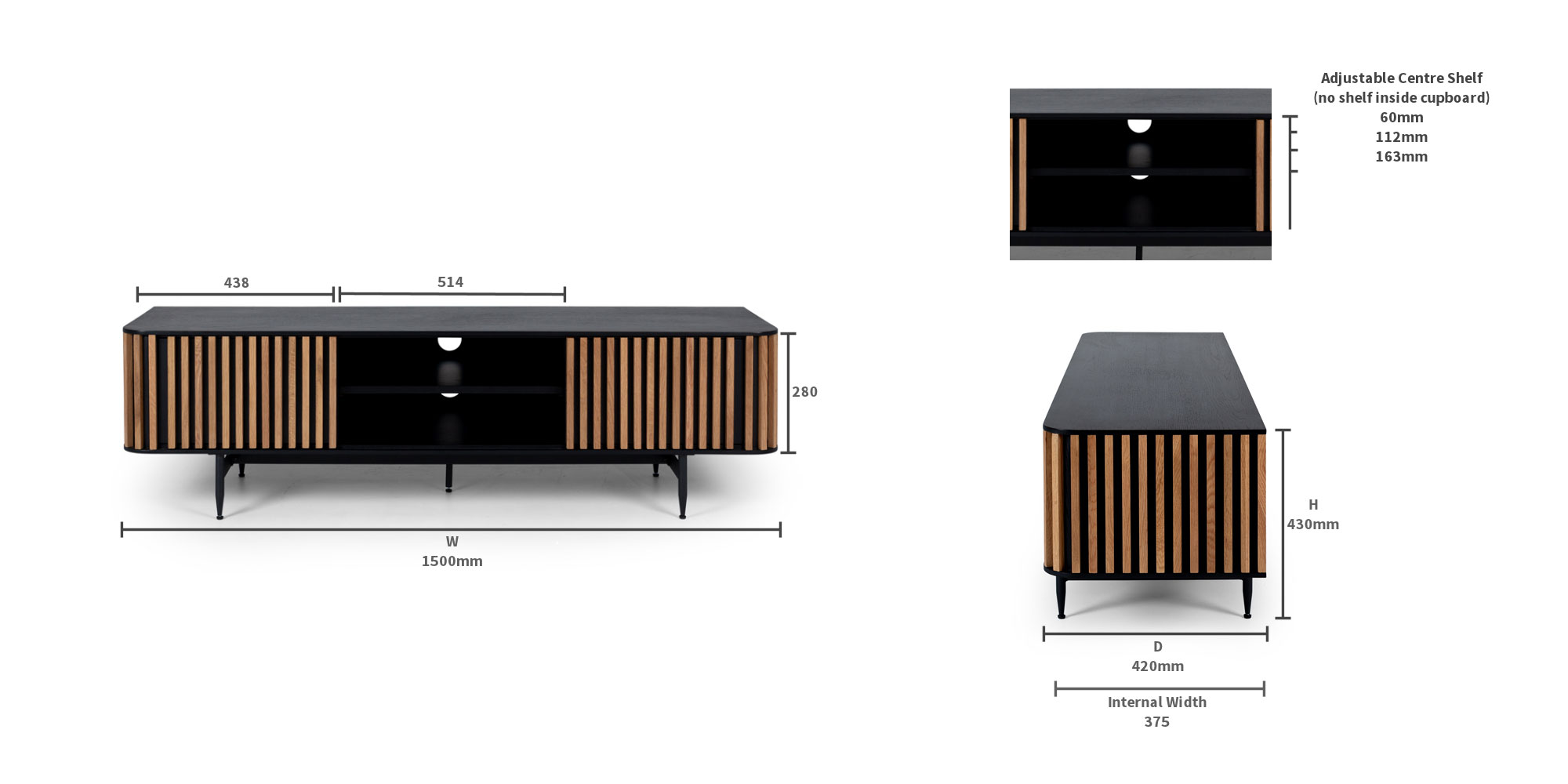 Linea TV Unit - All Black